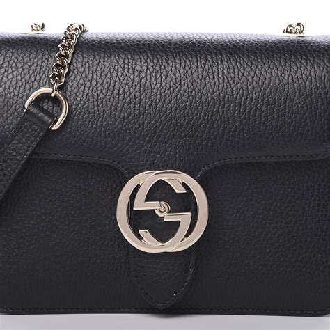 gucci interlocking g leather shoulder bag|Gucci dollar interlocking bag.